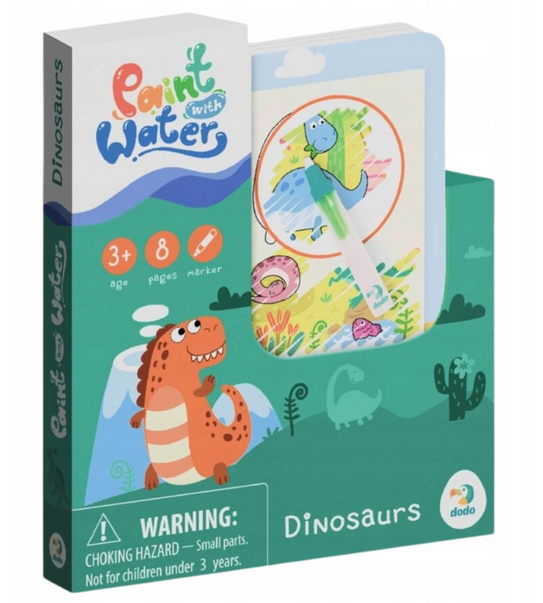 Dinozaury. Malowanka wodna z markerem