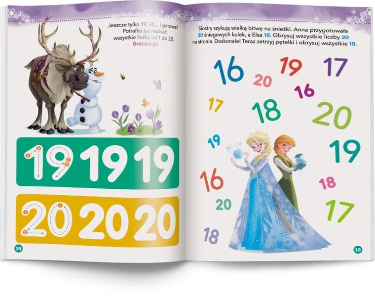 Disney uczy. Kraina Lodu. Piszę i zmazuję liczby