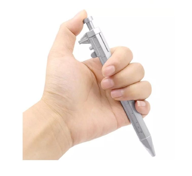 Długopis suwmiarka, srebrny