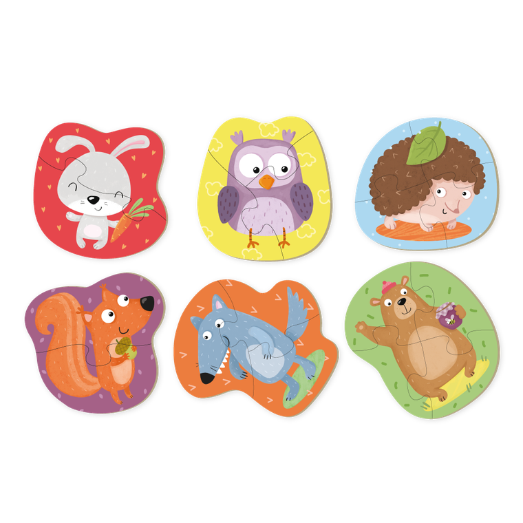 Dodo, puzzle 2-3-4 elementy, Leśne zwierzęta