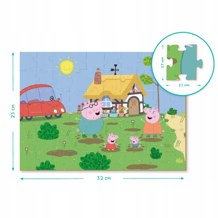 Dodo, Świnka Peppa, puzzle 2w1, 60 elementów