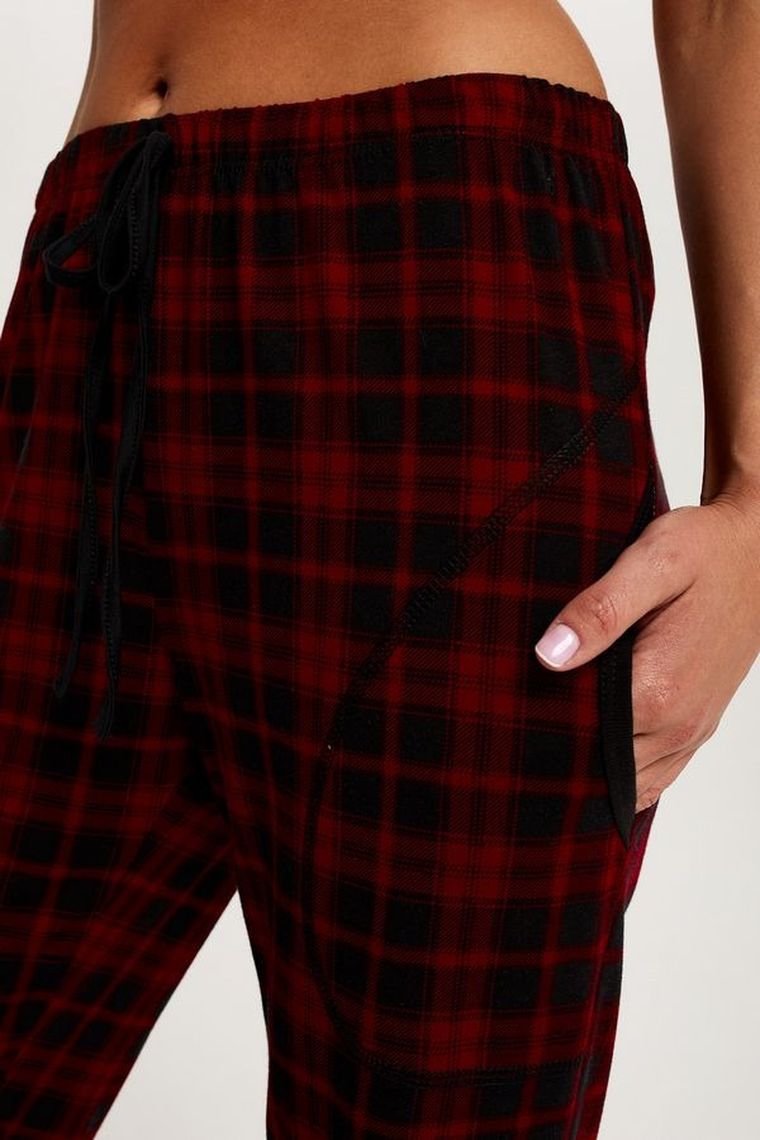 Dół od piżamy damski, czerwony, Ordesa, Italian Fashion