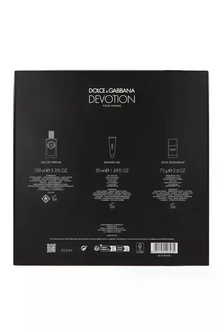 Dolce&Gabbana, Devotion Pour Homme, zestaw: woda perfumowana, 100 ml + żel pod prysznic, 50 ml + dezodorant w sztyfcie, 75g