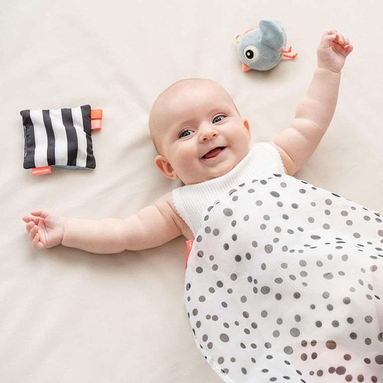 Done by Deer, Birdee, zestaw zabawek sensorycznych, ptaszek, blue