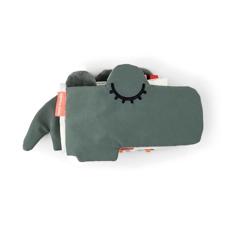 Done By Deer, Croco, książeczka sensoryczna rozkładana, green