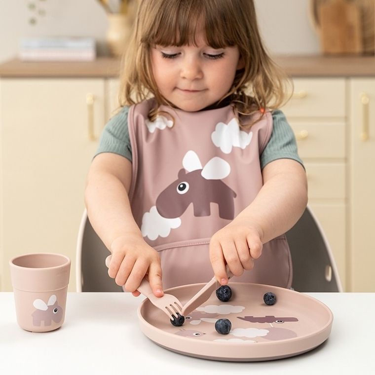 Done By Deer, Foodie, Happy Dots, sztućce dla dziecka, powder