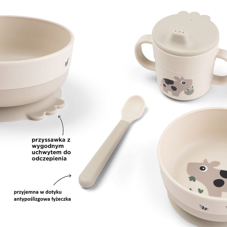 Done By Deer, Foodie, Tiny Farm, pierwszy zestaw obiadowy, sand