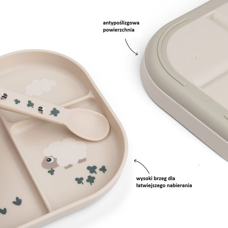 Done by Deer, Foodie, Tiny Farm, talerzyk dzielony, sand