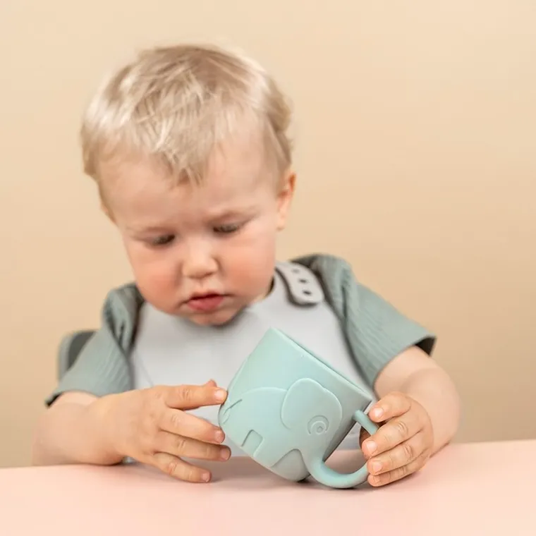 Done by Deer, Peekaboo, Elphee, kubek silikonowy, blue