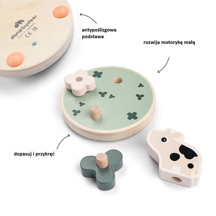 Done by Deer, Tiny Farm, Krówka Dotti, zabawka do wkręcania