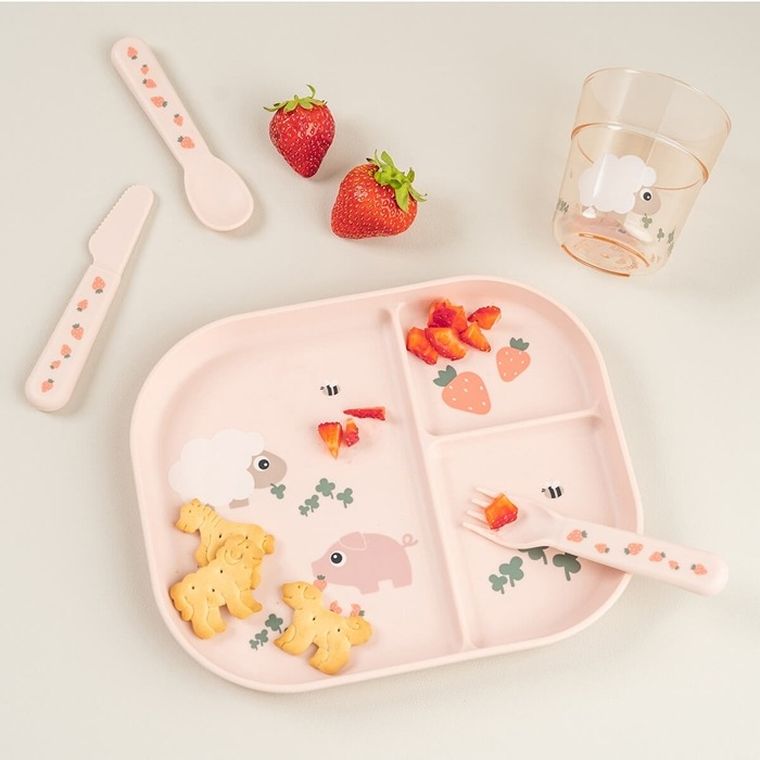 Done by Deer, Tiny Farm, kubek do nauki picia, powder, 220 ml