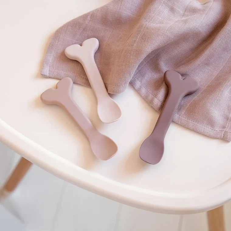 Done by Deer, Wally, łyżeczka silikonowa, powder, 3 szt.