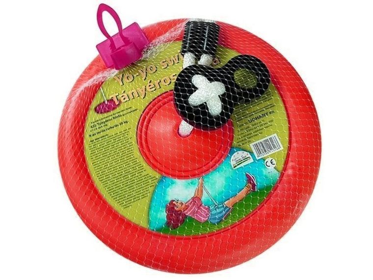 Dorex, okrągła huśtawka ogrodowa, talerz czerwona