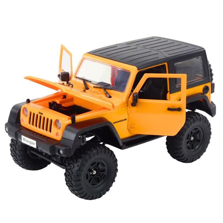Double E, Jeep Wrangler Rock Crawler, pojazd terenowy zdalnie sterowany, 1:14, pomarańczowy
