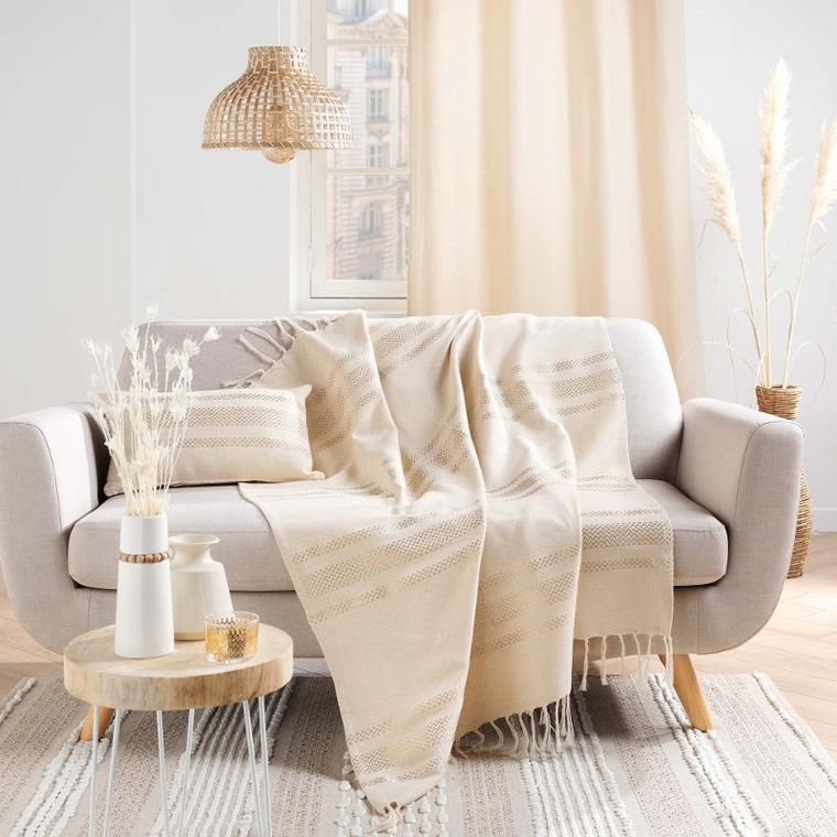 Douceur d'intérieur, dekoracyjna poduszka, Doreline, bawełniana