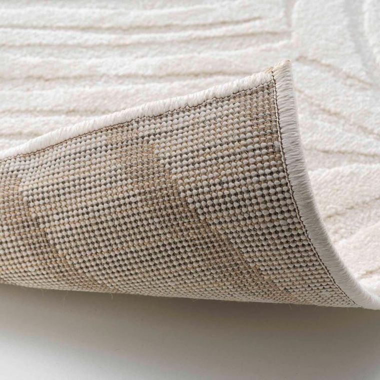 Douceur d'intérieur, dywan do salonu, Ankara, beżowy, wzór liści