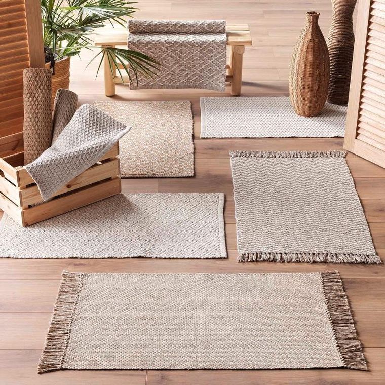 Douceur d'intérieur, dywanik bawełniany z wypukłym wzorem, Dorana, 50-80 cm