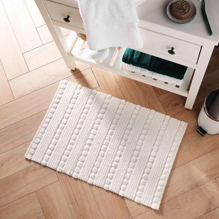 Douceur d'intérieur, dywanik łazienkowy, Cleonis, 100% bawełny, ecru, 50-80 cm