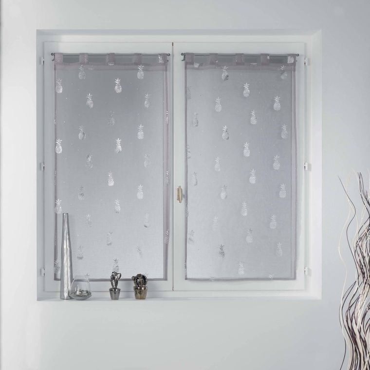 Douceur d'intérieur, firana krótka, Samba, 60-160 cm, szara, 2 szt.