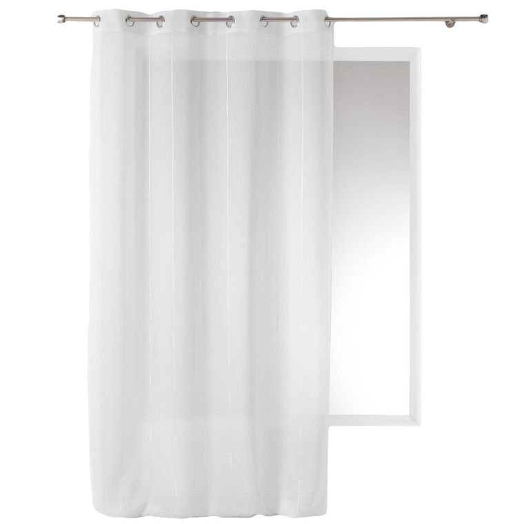 Douceur d'intérieur, firana na przelotkach, biała, Linahe, 140-260 cm