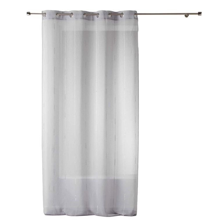 Douceur d'intérieur, firana na przelotkach, szara, Linahe, 140-260 cm