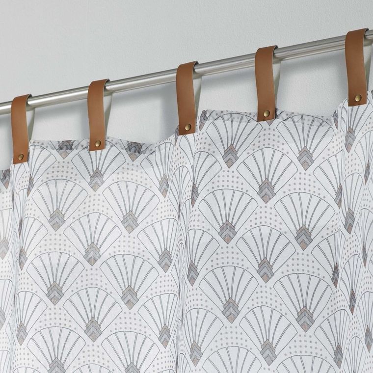 Douceur d'intérieur, firana na szelkach skórzanych, Art Deco, 140-240 cm, biała