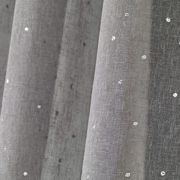 Douceur d'intérieur, firana okienna na przelotkach, Elea, 140-240 cm, szaro-srebrna