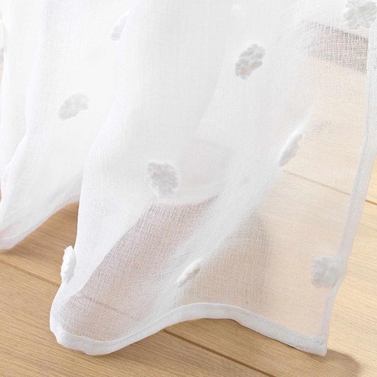 Douceur d'intérieur, firana okienna z pomponami, 140-240 cm, Pompinou