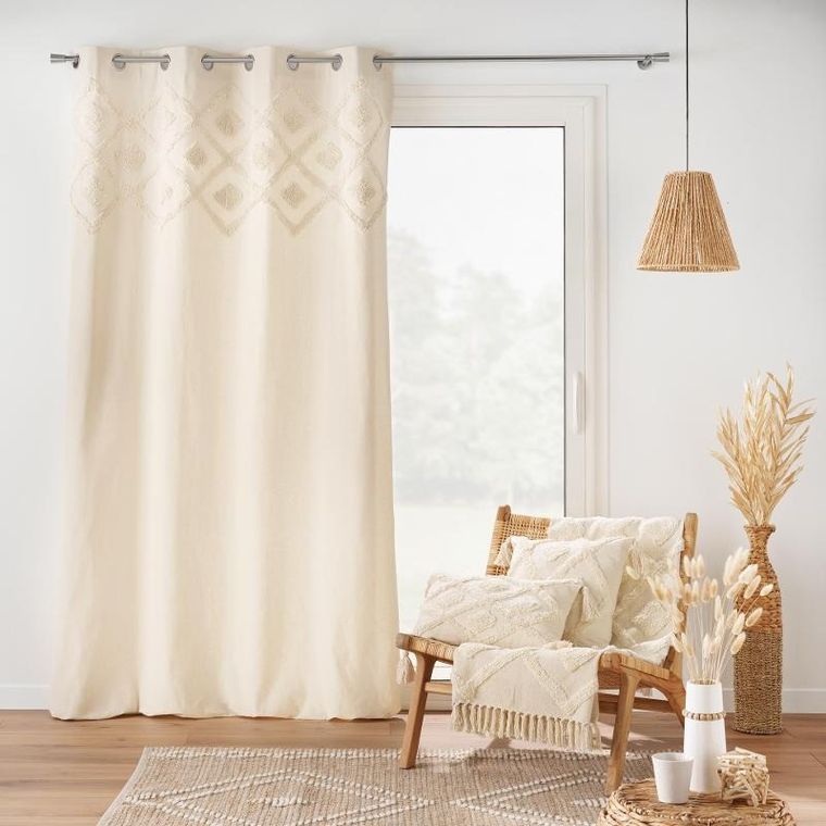 Douceur d'intérieur, Inca, poduszka z frędzlami i tuftowanym wzorem, 30-50 cm