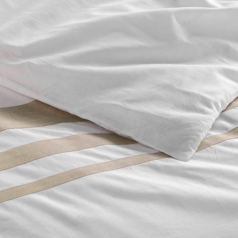 Douceur d'intérieur, komplet pościeli z ozdobnymi paskami, Margaux, 240-220 cm