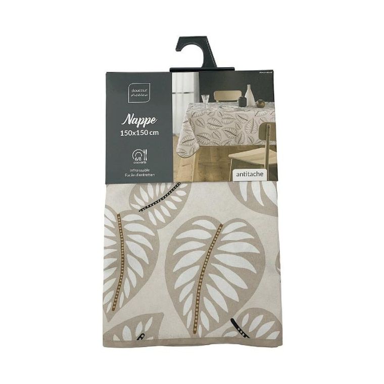 Douceur d'intérieur, kwadratowy obrus poliestrowy z nadrukiem, Alma, 150-150 cm