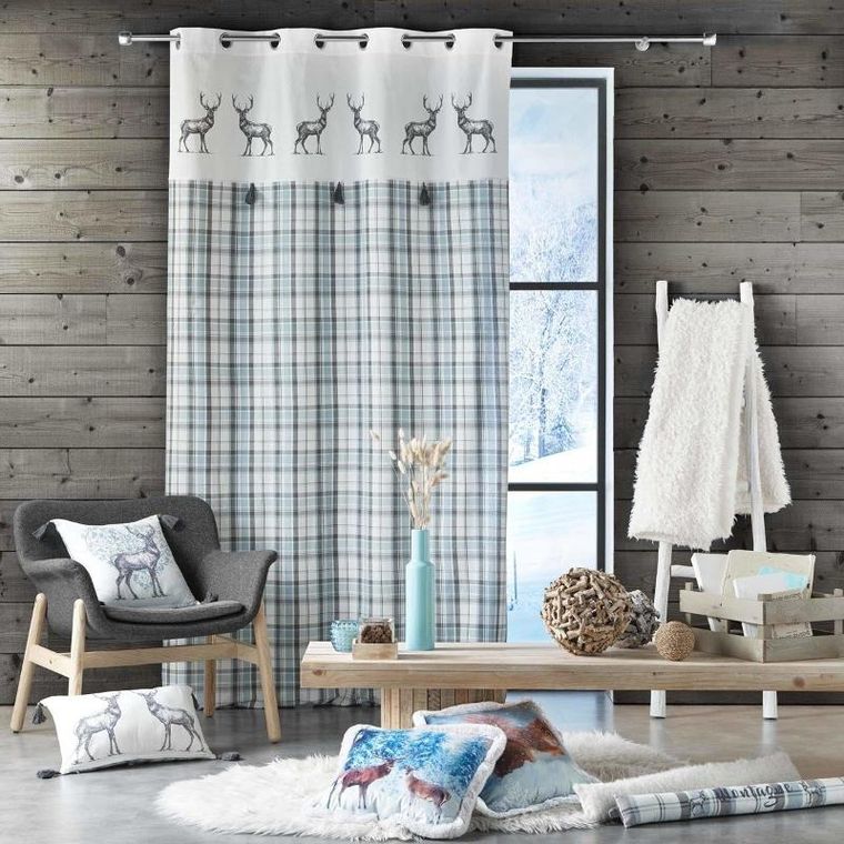 Douceur d'intérieur, ozdobna poduszka z chwostami i nadrukiem, 40-40 cm, bawełna