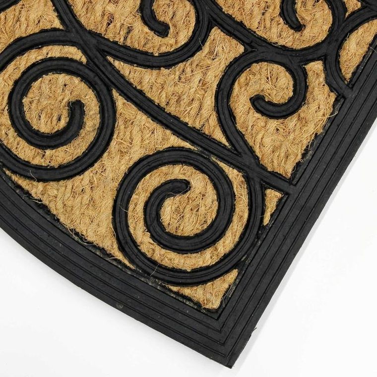 Douceur d'intérieur, półokrągła wycieraczka z włóknem kokosowym, Marquis, 40-60 cm