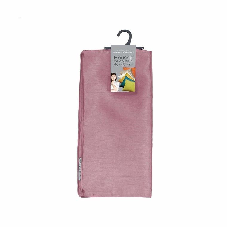 Douceur d'intérieur, poszewka na poduszkę, 40-40 cm, Shana, gładka, różowa