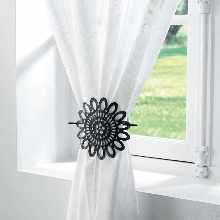 Douceur d'intérieur, spinka do zasłony, Mandy, 1 szt., czarna