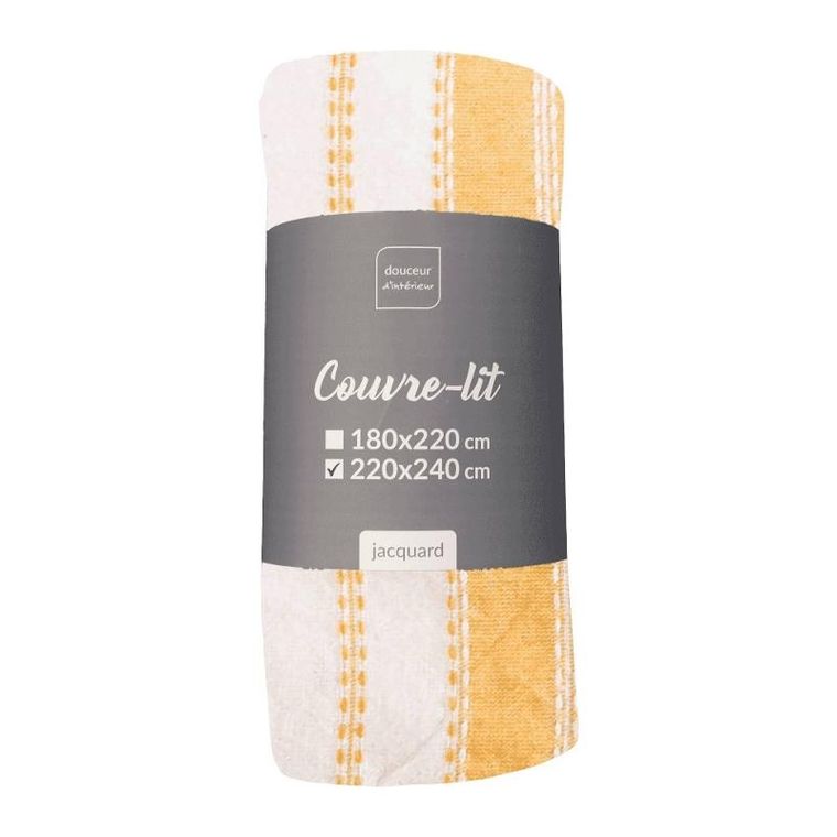Douceur d'intérieur, żakardowa narzuta w pasy, Abby, 220-240 cm