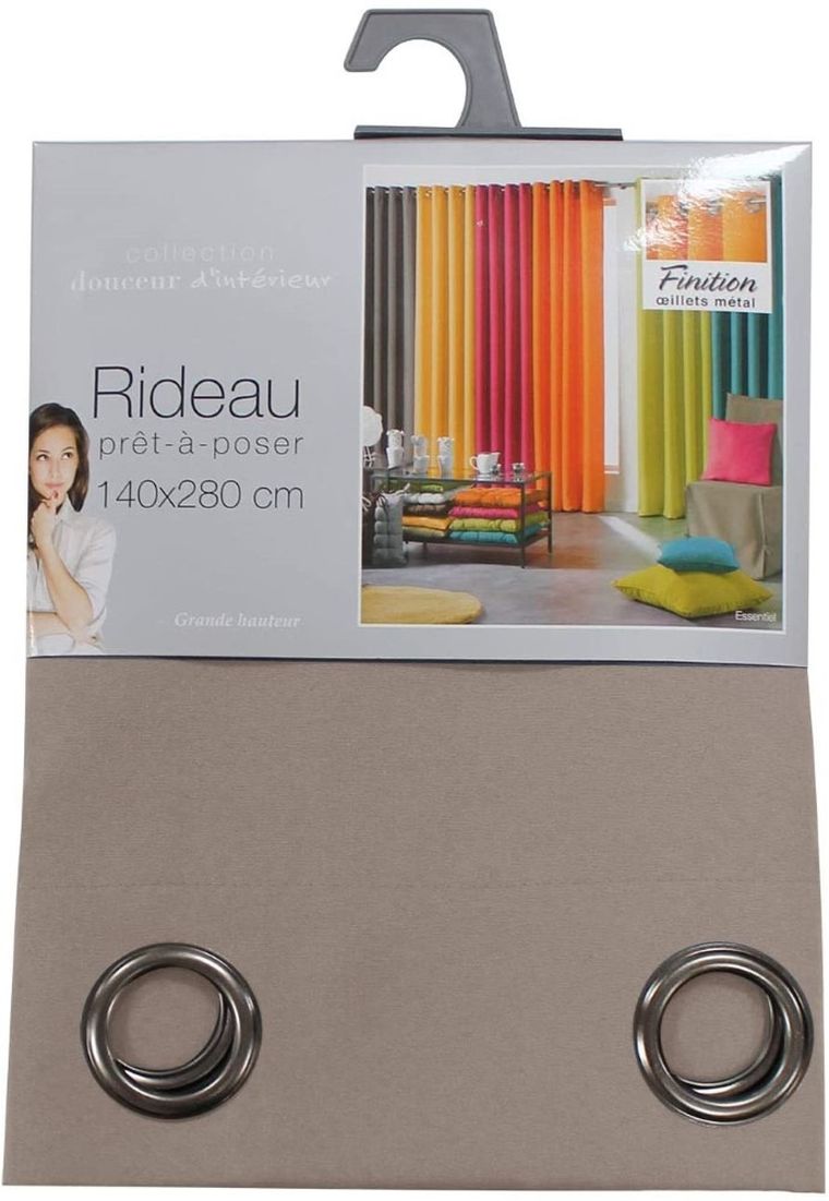 Douceur d'intérieur, zasłona na przelotkach, Essent, biel, 140-280 cm, taupe