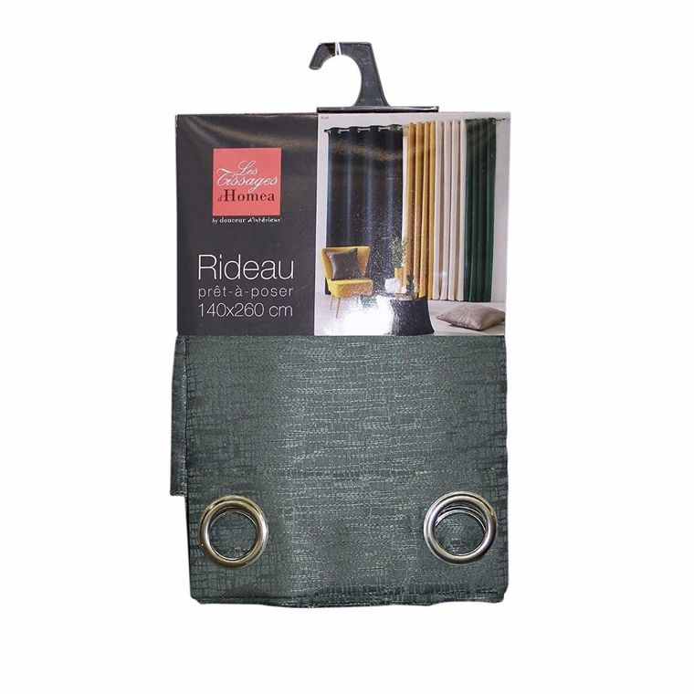 Douceur d'intérieur, zasłona na przelotkach, żakardowa 140-260 cm, Raid, zielona