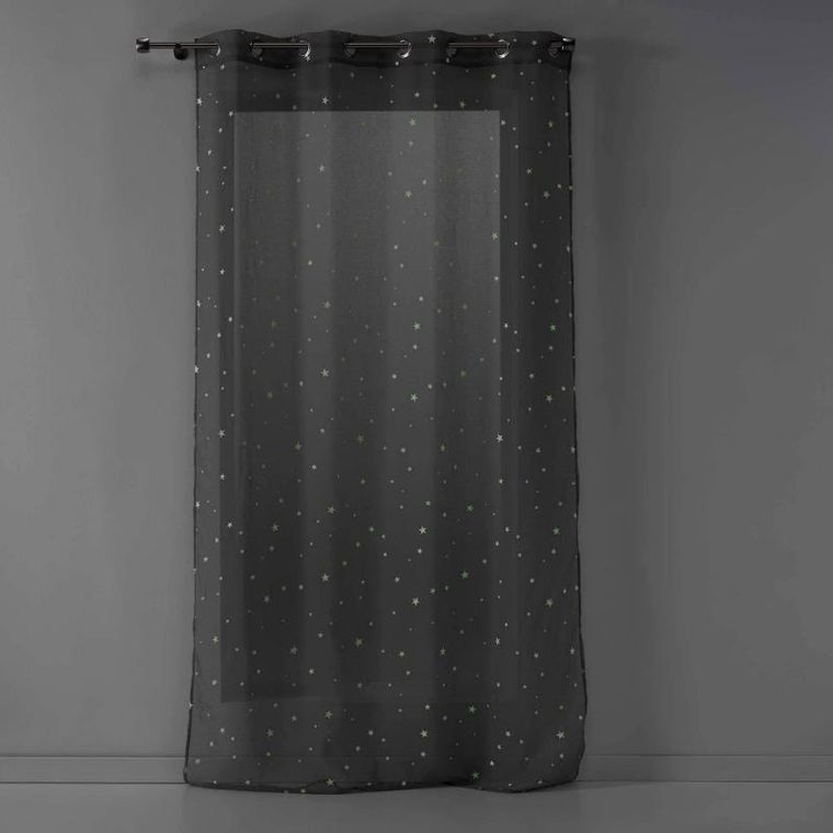Douceur d'intérieur, zasłona na przelotkach ze wzorem, gwiazdki świecące w ciemności, Fluo Night