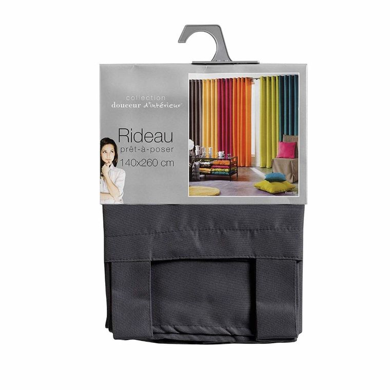 Douceur d'intérieur, zasłona na szelkach, 140-260 cm, Essent, biel, czarna