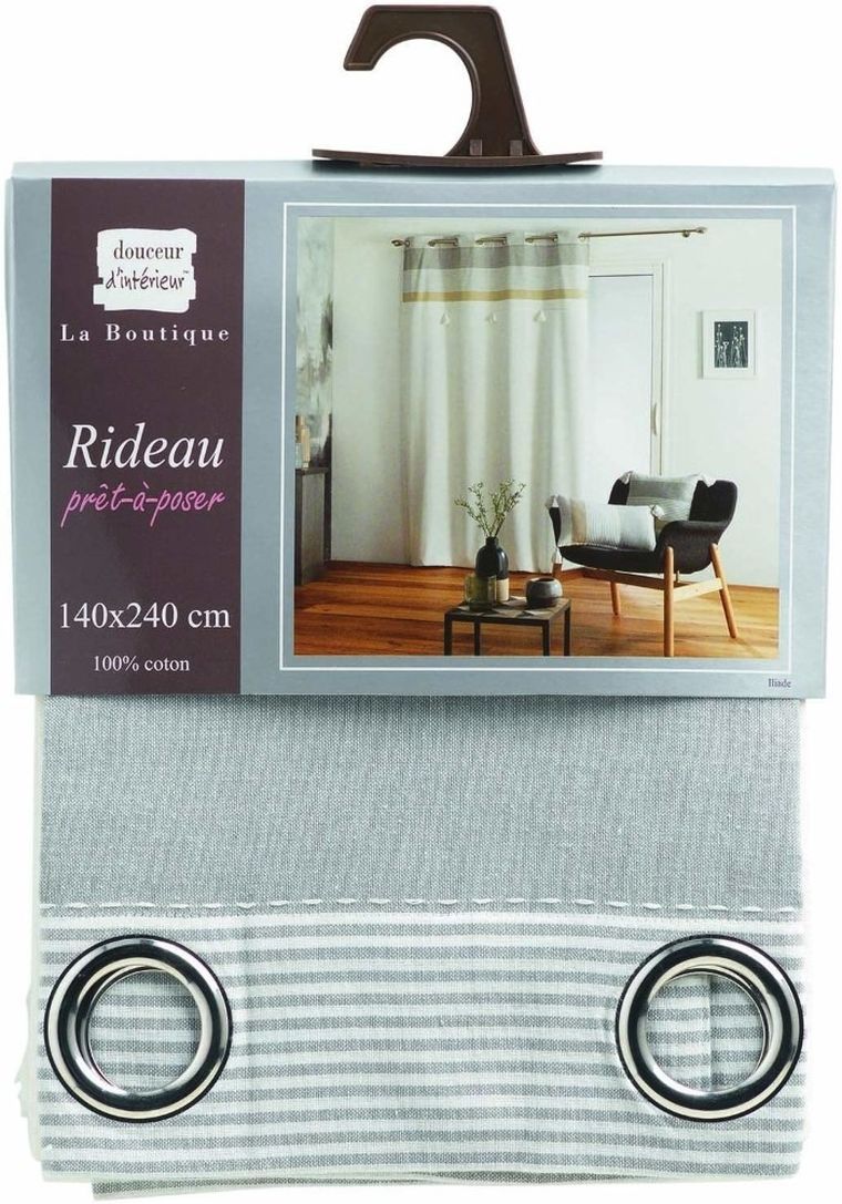 Douceur d'intérieur, zasłona okienna, z frędzlami, Tassel, 140-240 cm, biała gładka