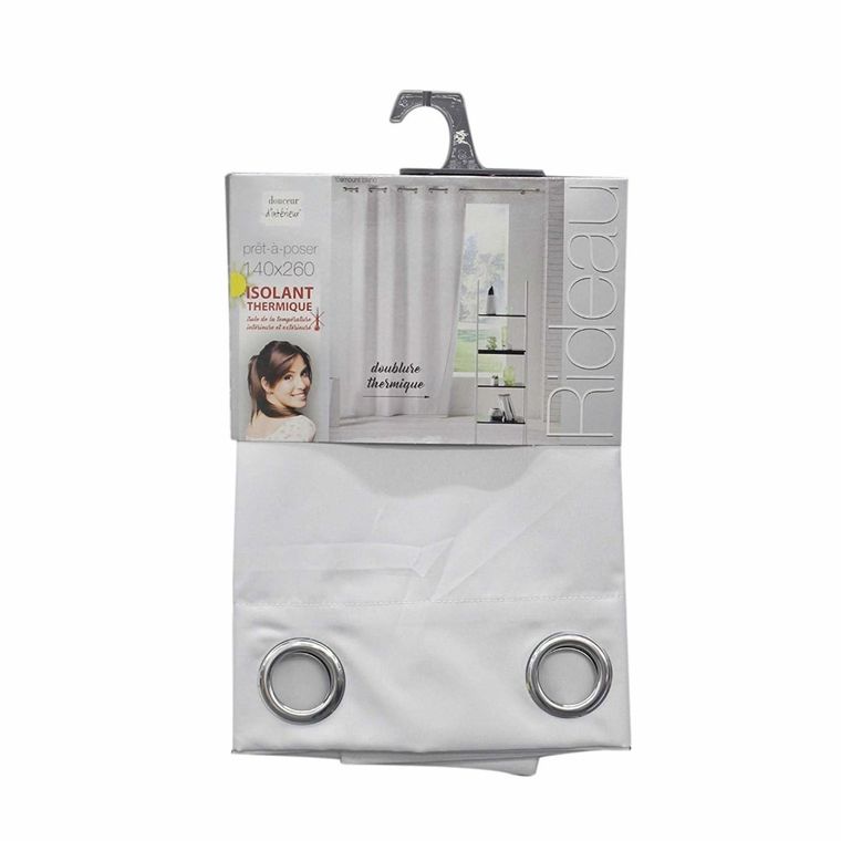 Douceur d'intérieur, zasłona termiczna na przelotkach, Icemount, 140-260 cm, biała