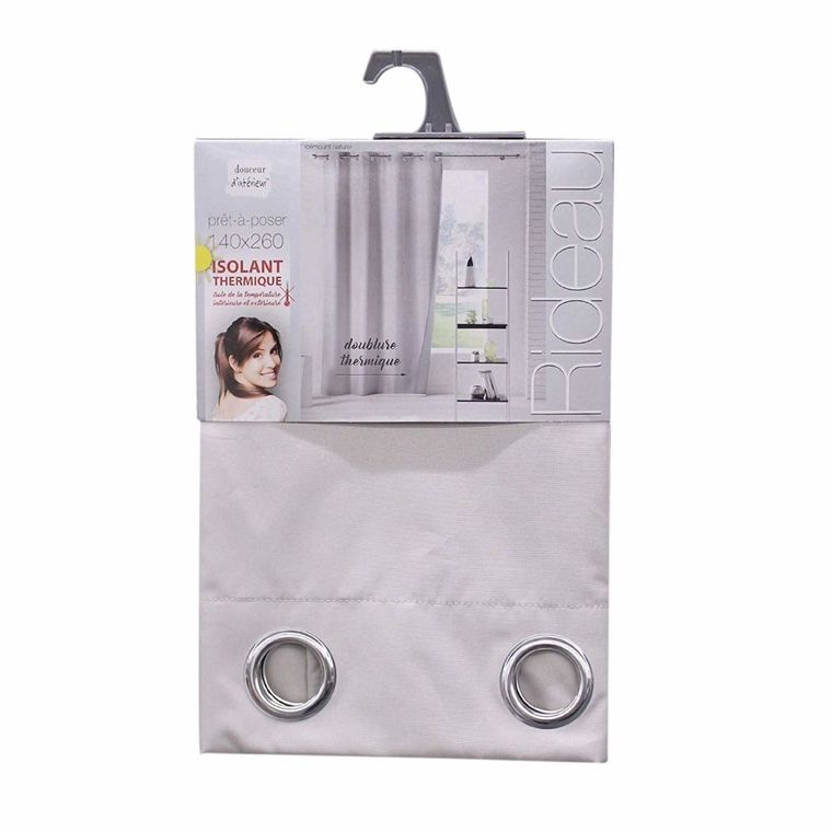 Douceur d'intérieur, zasłona termiczna na przelotkach, Icemount, 140-260 cm, jasnoszara