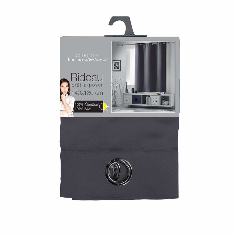 Douceur d'intérieur, zasłona zaciemniająca, szara, Occult, 140-180 cm