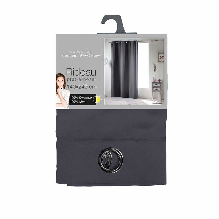 Douceur d'intérieur, zasłona zaciemniająca, szara, Slate, 140-240 cm