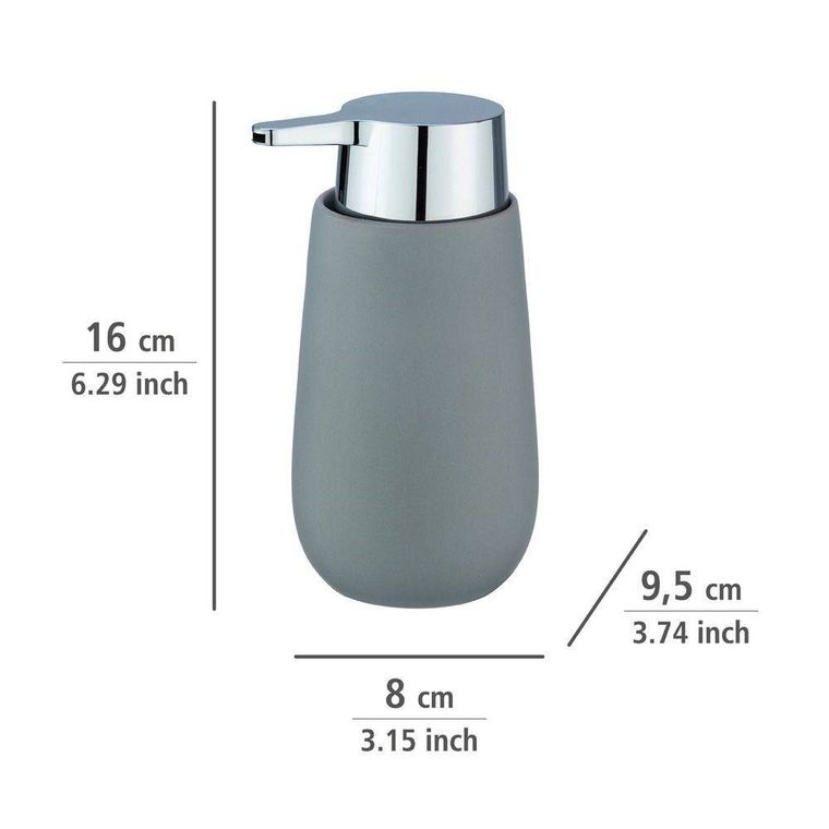 Dozownik na mydło, ceramiczny, Badi, szary