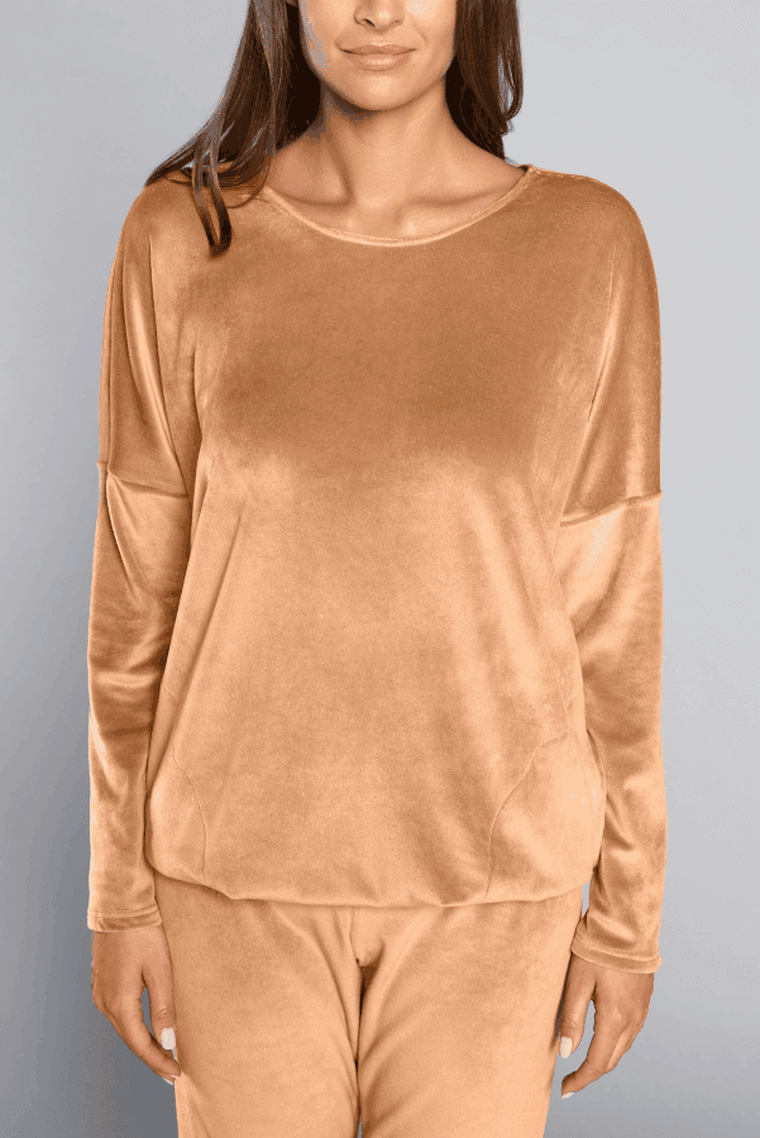 Dres damski, welurowy, beżowy, Juga, Italian Fashion