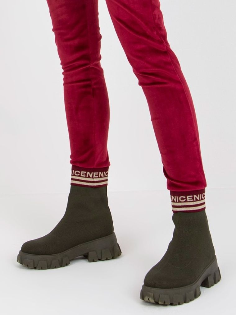 Dres damski, welurowy, bordowy, Relevance