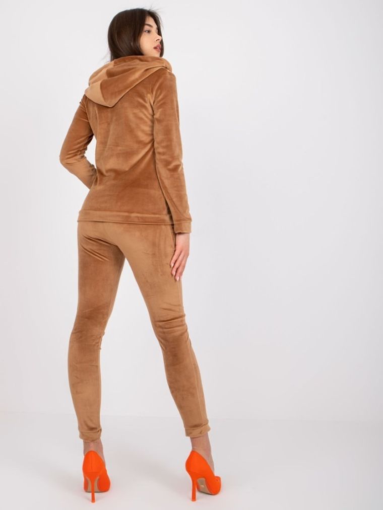 Dres damski, welurowy, brązowy, Relevance