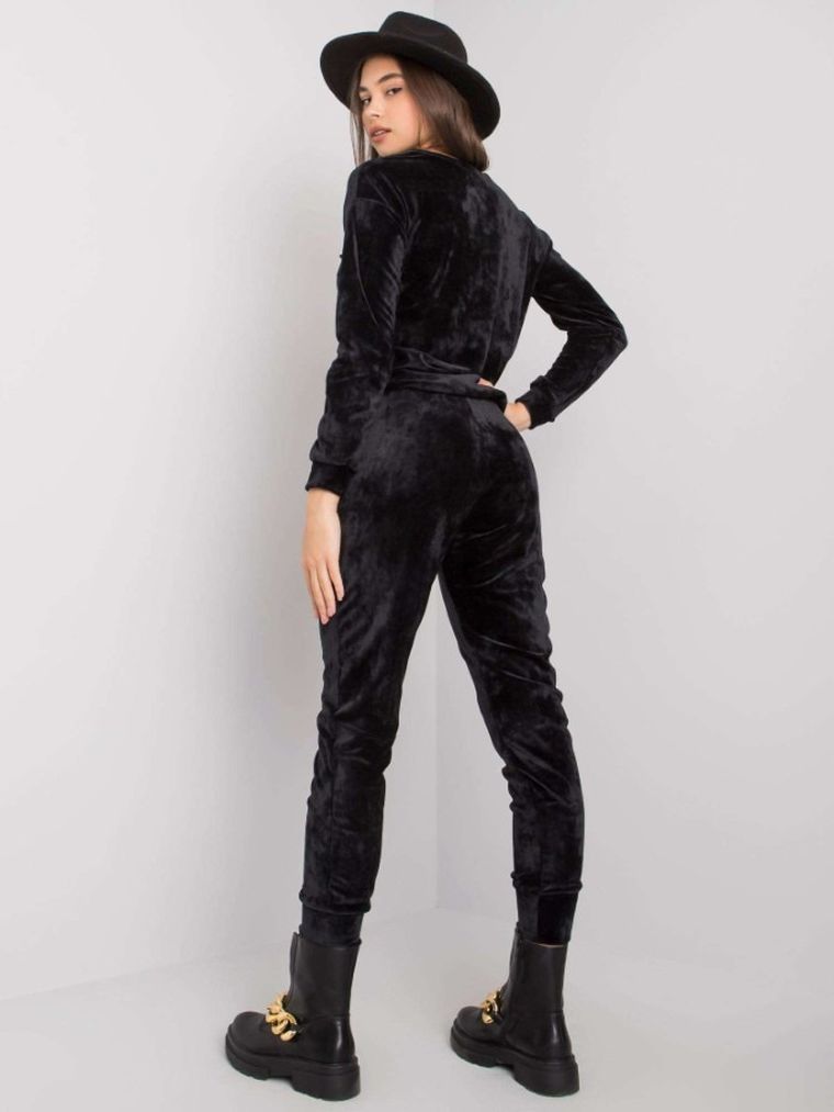 Dres damski, welurowy, czarny, Lakerta